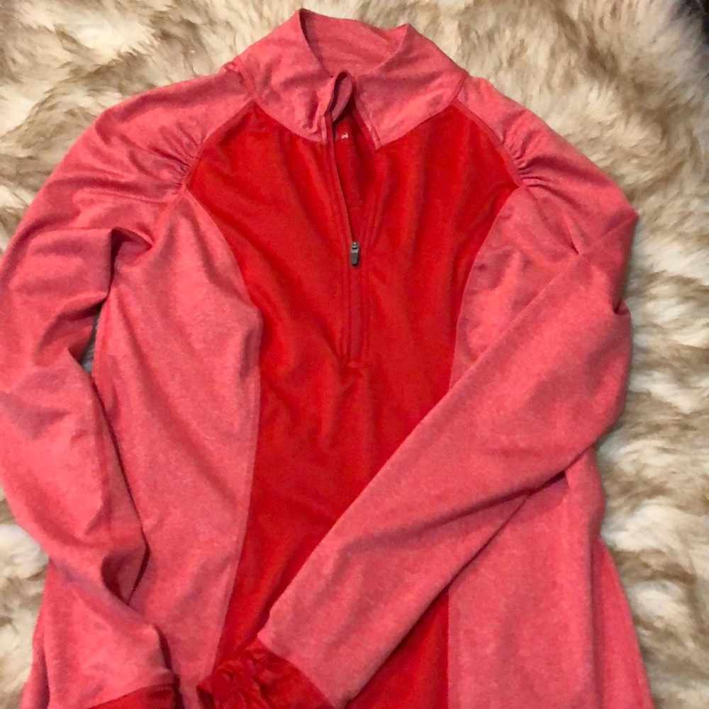 Red quarter zip